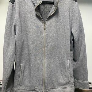 Men's Gray Sweater with Black Accents
